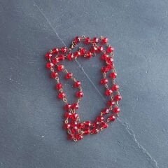 Kristal Boncuk Kolye ( Kırmızı )