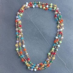 Renkli Kristal Boncuk Kolye