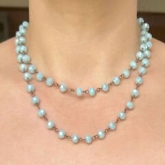 Mavi Kristal Boncuk Kolye