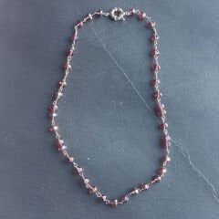 Mor Kristal Boncuk Kolye