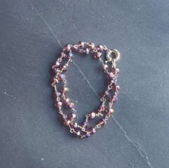 Mor Kristal Boncuk Kolye