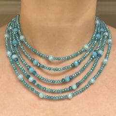 Turkuaz Kristal Kolye