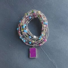 Akik Uçlu Renkli Kolye