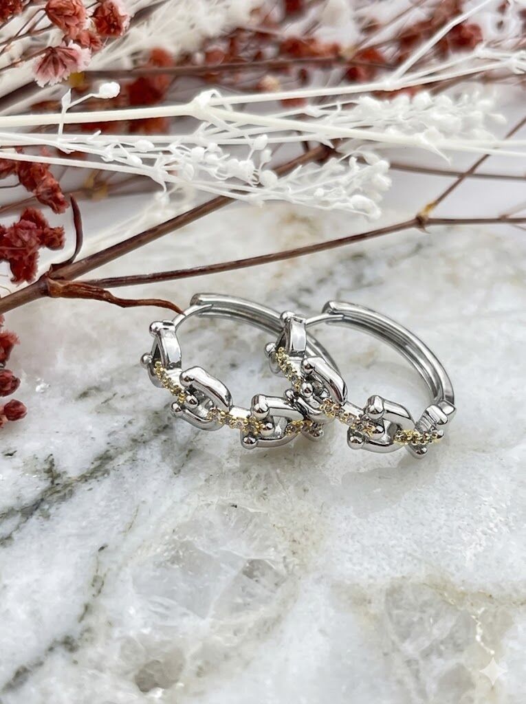 Tifanny Gümüş-Altın Kaplama Küpe