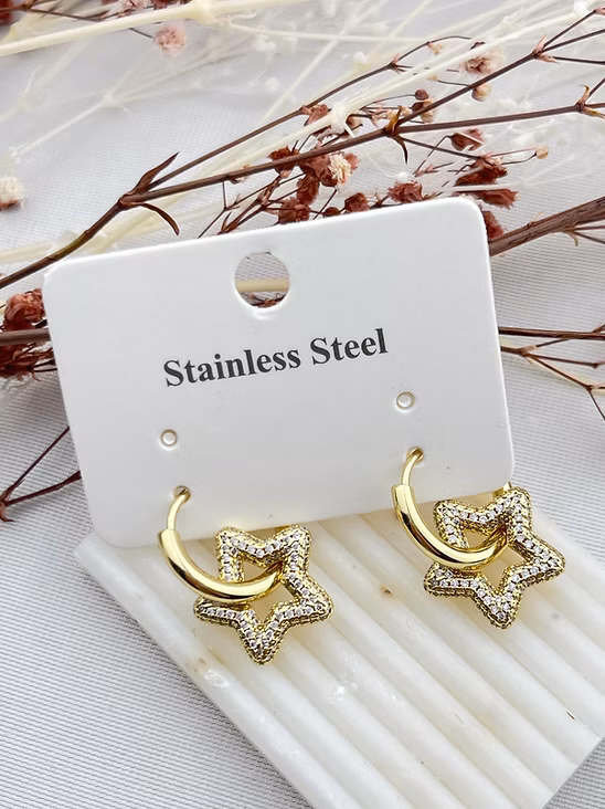 Altın kaplama Yıldız Küpe