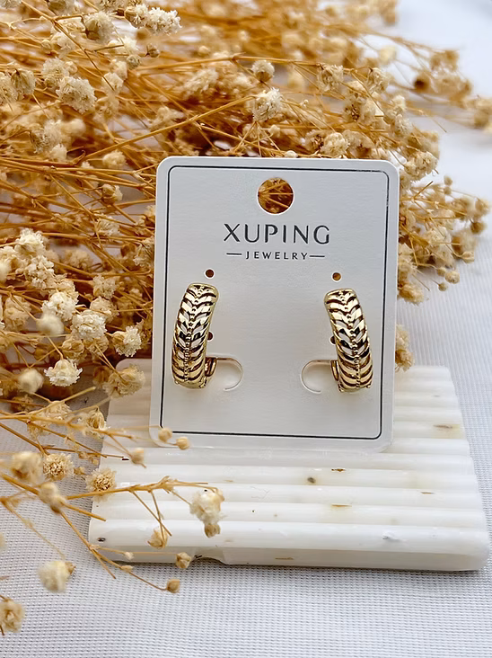 Başak Desenli Halka Küpe